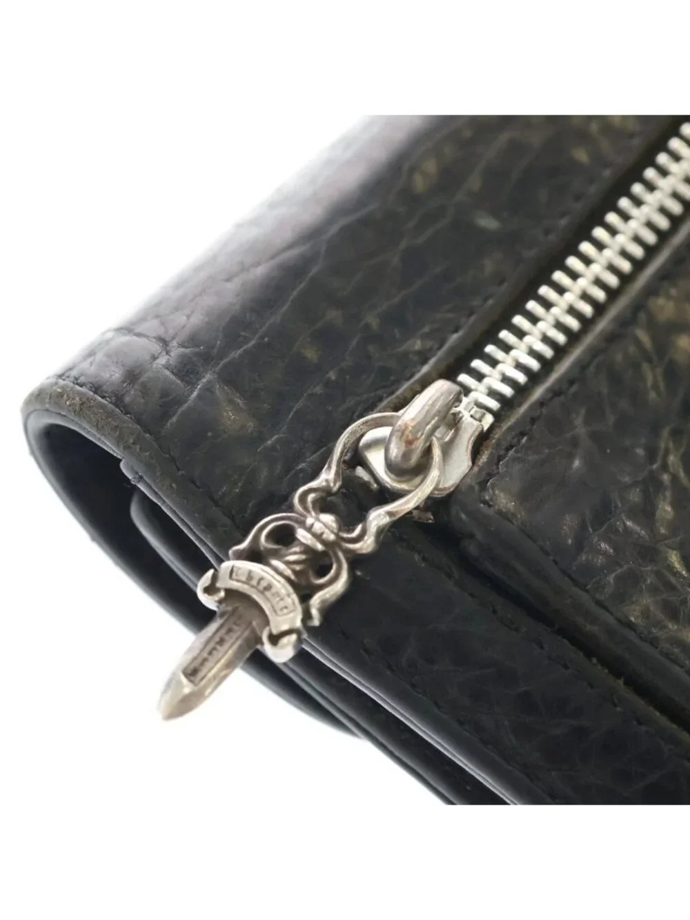 Chrome Hearts Wave Mini Leather Wallet Black